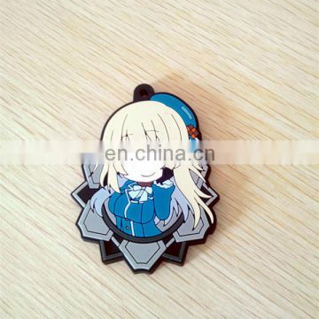 keychain wholesale soft pvc 2D game protagonist keychain