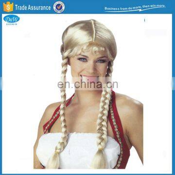 Carnival Oktoberfest Long Blonde Braids Synthetic Hair Wig