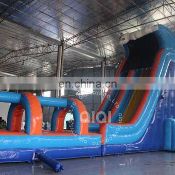 Commerical steep inflatable water slide with slip n slide with pool