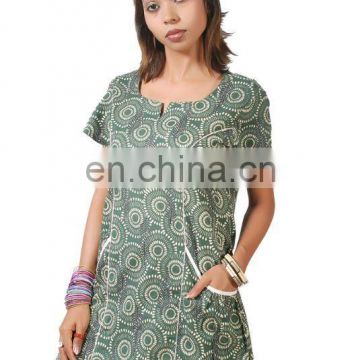 designer cotton block printed kurti