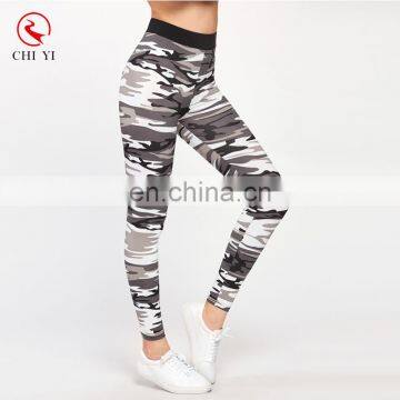 OEM Design Contrast Waist Camo Leggings Women