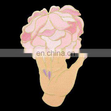 Big Size Hand Flower 100% embroidery patch