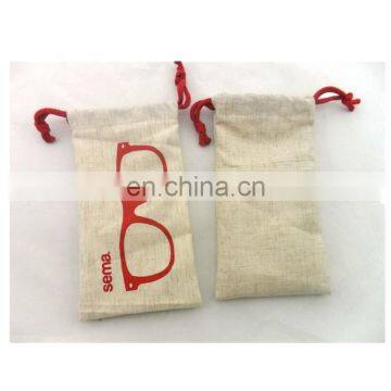 Custom Personalized Sunglasses Sleeve Sunglasses Cover Two Tone Cotton Jute Felt Microfiber Sunglasses Pouch