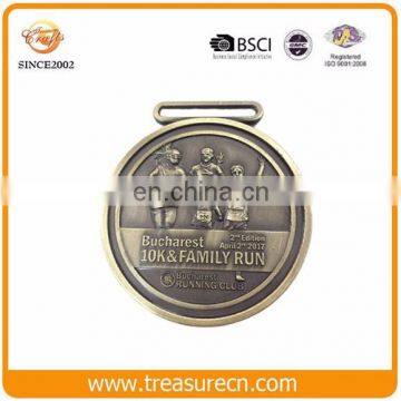 Cheap Copper Round Shape Custom Marathon Finisher Sports Metal Medal