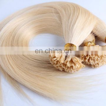 613 White Blonde Pre-Bonded flat tip hair extensions