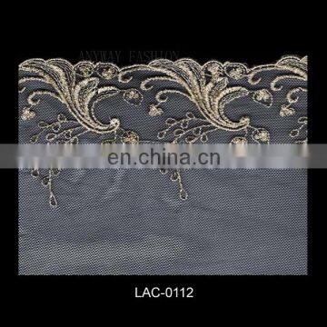 Elegant Swiss voile lace fabric with lurex