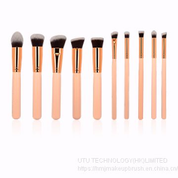 HMJ Makeup Brush Set 10PCS Makeup Brush Kit High Quality Custom Logo  Wholesale Makeup Brush