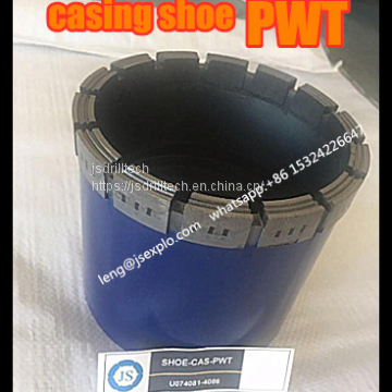 PWT casing shoe bit, impregnated diamond core drill bits, exploration drilling, rock coring, geotechnical drilling bits