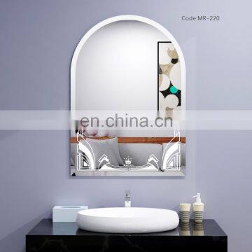 Wall Mounted Fancy Patterns Printing Decorative Silver Bathroom Mirror photo-2