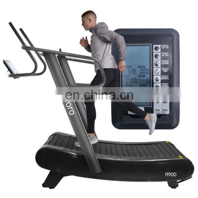 new design gym exercise equipment easy transport fitness equipment machine best selling curved treadmill with high repurchas