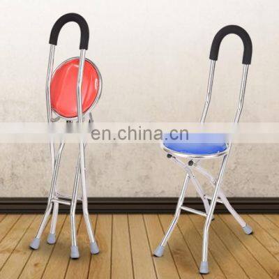 Folding Plastic Stool Light Walking Cane With Seat Elder