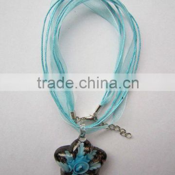 top sales joyagift Lampwork Glass Pendant Necklace Lampwork glass Necklace glass pendant with wax cord