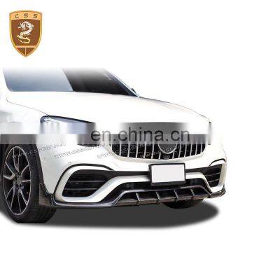 Topca car body suitable for mecedes GLC class X253 coupe carbon fiber front lip diffuser spoiler body kit