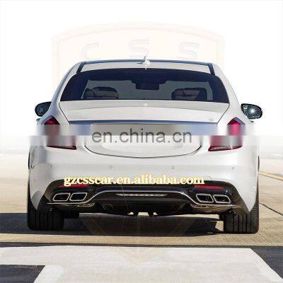 Car Accessories Auto Parts PP Material Front Bumper Rear Lip Exhaust Tips 2018 Bens S Class W222 S63 AMG Style Full Body Kit photo-4