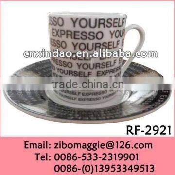 Popular Espresso Coffee Ceramic Cup and Saucer for Promotion Coffee Set for Wholesale