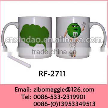 Wholesale Zibo Produced 11oz U Shape White Porcelain Tea Cup for Promotional Mug Cup