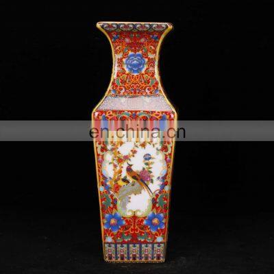 Chinese Antique Reproduction Qing Yongzheng Year Ceramic Porcelain Flower Vase photo-4
