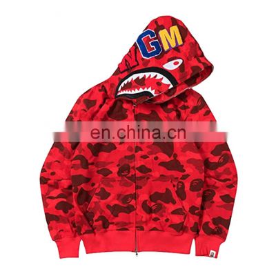 Cross-border source of new men's youth Japanese  brand shark head ins hip-hop hooded running casual sweater