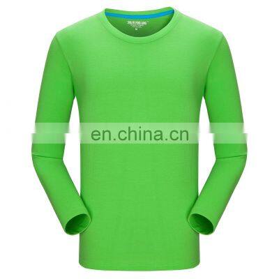 Clothing Wholesale Custom Brand 100% Organic Cotton High Quality Round Neck Plus Size Men's Sportswear Long-sleeved T-shirt photo-4