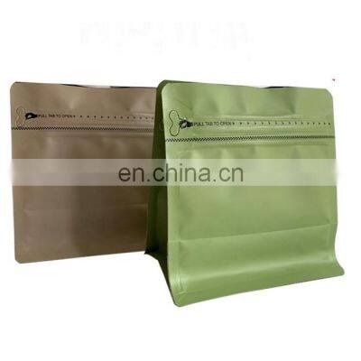 Eco Friendly Customized Print 100g Packaging Bag recyclable chip Stand Up Pouch Kraft Paper tea Coffee bag