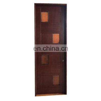 modern novel design office prehung entrance door walnut color solid wood doors antique style