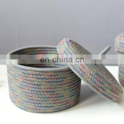 Top Selling Container Wholesale Kids Hand Woven Box Shelves Storage Baskets Lids photo-5