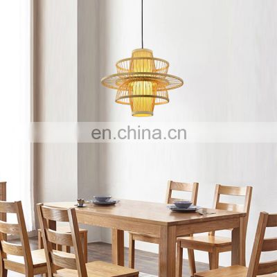 HUAYI Hot Selling Bamboo Modern Decoration E27 5W Indoor Restaurant Hotel Garden LED Pendant Light