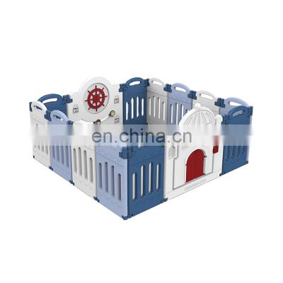 Blue Navy Style Plastic Baby Playpens Fence For Children Indoor Portable Playpen For A Child