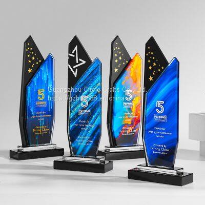 New Arrival Crystal Trophy Custom Content High Standard K9 Crystal Color is Rich Business Gift Crystal Glass Trophy photo-2