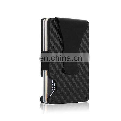 Aluminum Carbon Fiber Wallet RFID Blocking Credit Card Holder With Money Clip photo-2