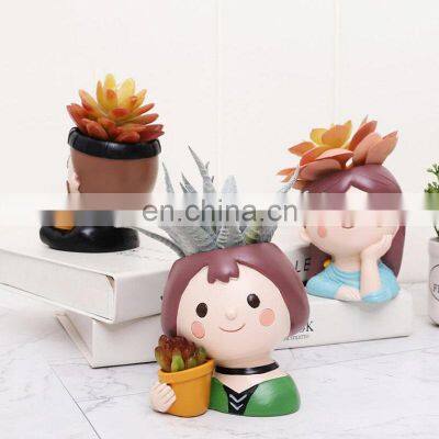 Resin Flower Pots & Planters Home Decor Vase Cartoon Character Succulent Flower Pot photo-2