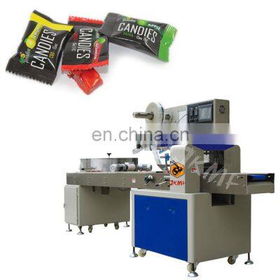 Automatic Plastic Pillow Bag Sweet Chocolate Candy Bread Biscuit Flow Packing Machine Production Line