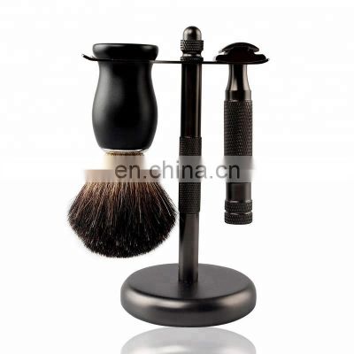 mens shaving safety razor brush kit