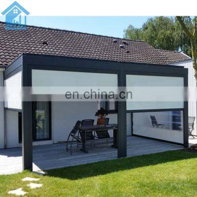 Wind Resistance Shading Pergola Roof System aluminum pergola with adjustable louvers