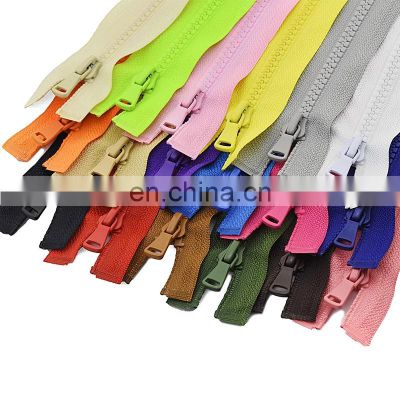 5# 40/55/60/70/80/90 cm Resin Zipper Open-End Auto Lock ECO Plastic Zippers for Sewing Clothing