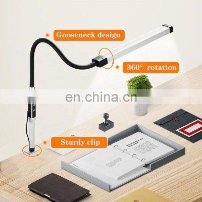 Amazon Hot Sales LED Swing Arm Desk Lamp With Clamp And Base USB charging Reading Room Office Desk Light Table Lamp