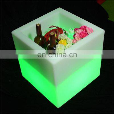 bottle service plastic led lighted ice bucket wine cooler box Rechargeable plastic glowing led illuminated ice bucket for party