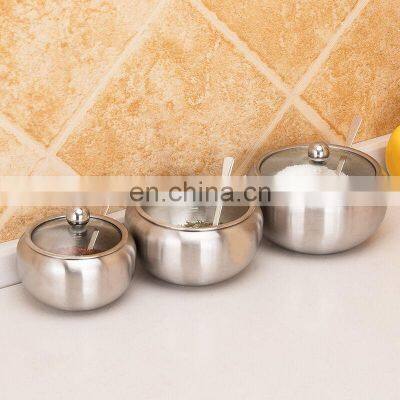 Affordable Container Silver Salad Small Customized Wholesale Metal Salt Spoon Stainless Steel Lid Sugar Bowl photo-3