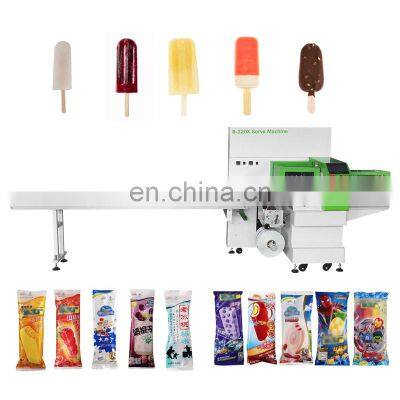 Flow Vertical Lollipop Cube Automatic Lolly Bar Popsicle Stick Ice Cream Horizontal Easy Set Pack Machine