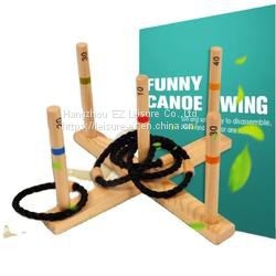 Large Size Wooden Backyard Ring Toss Yard Game for Kids and Adults Easy to Set- Up Fun for Kids