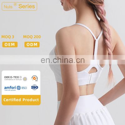 Wholesale Women Soft Racer Back Sports Bras Fitness Seamless Buckle Yoga Tank Tops