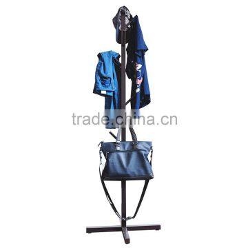 wholesale cheap convenient black wooden coat rack for clothes