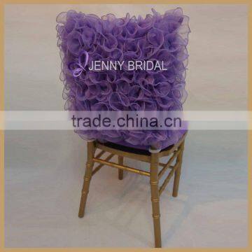 C135A Hot sale ruffled organza cover chair wedding