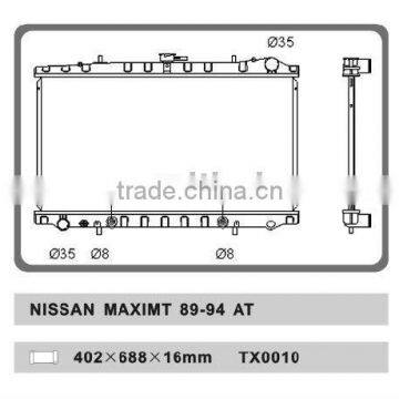 aluminum auto radiator for NISSAN MAXIMT 89-94 AT