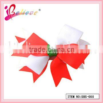 2014 Hot Sale no Fade Colourful Handmade Frizzy Dot Ribbon Christmas Hair Barrette (SHS--008) photo-3