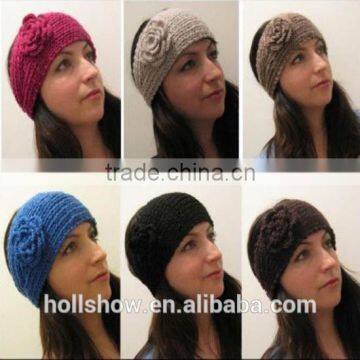 Wholesale Hair Accessory Ladies Crochet Patterns Flower Head Wrap Women Knitted Headband photo-4