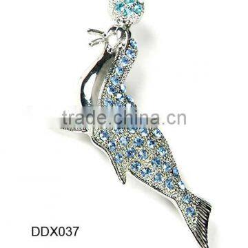 Dolphin brooches in bulk,cheap animal sharped brooches with pin, brooch with rhinestone