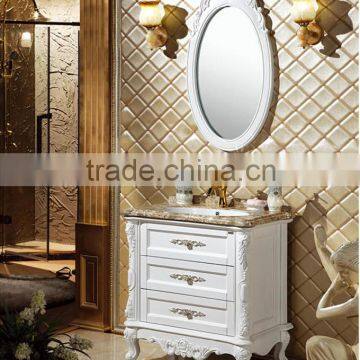 Foshan new bathroom designs floor standing solid wood modern glossy white bathroom cabinet                        
                                                Quality Choice