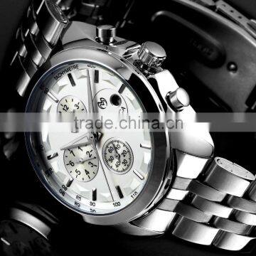 2016 Latest Fashion Business Mens Wristwatch Stainless Steel Luxury Watch with Calendar WM439