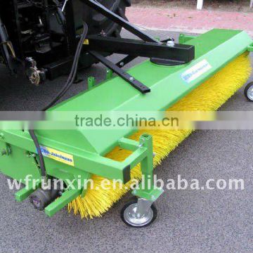 Tractor mounted road sweeper, cleaning product